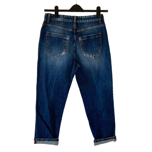 Preloved Made in Italy Men's Blue Denim Distressed Jeans - Size 42, Authentic - Picture 3 of 17